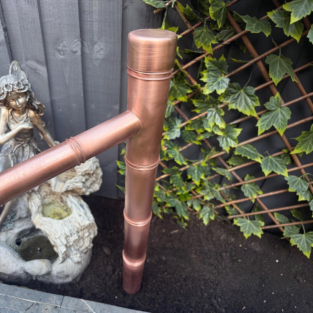 Handcrafted copper Japanese water spout for ponds and garden features