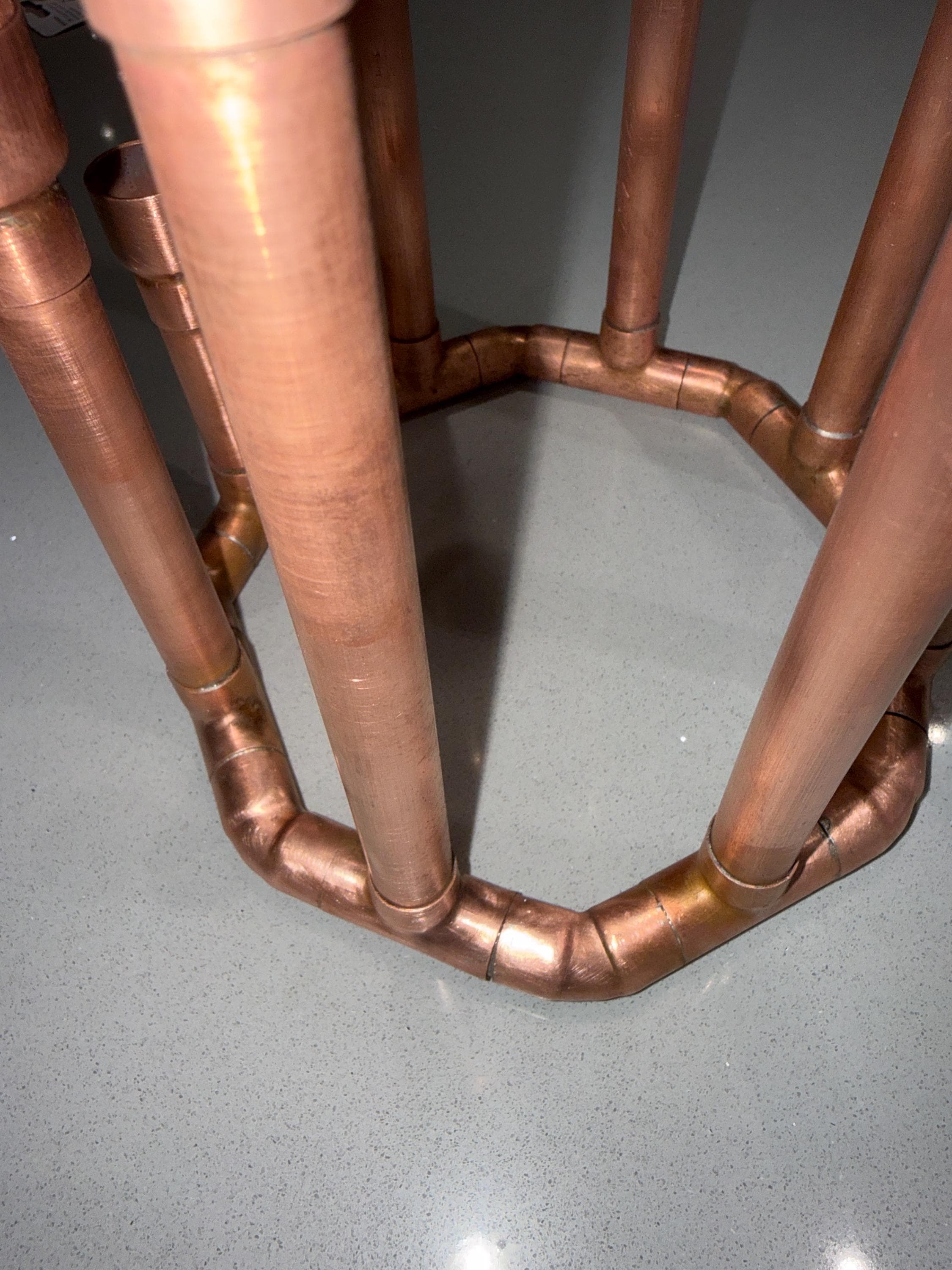 Handmade Copper Candle Holder, Geometric Octagon Candelabra, Modern Taper Candle Centerpiece, Unique Dining Table Decor