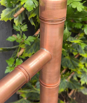 60cm Copper Japanese Sozu Water Feature - wall plate detail