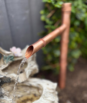 60cm Copper Japanese Sozu Water Feature - copper finish detail