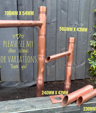 60cm Copper Japanese Sozu Water Feature - side view