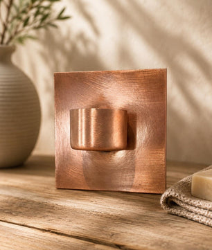Set of 3 Copper Wall-Mounted Tea Light Holders - side view