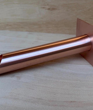 Set of 2 42mm Copper Water Spouts - 240mm - wall plate detail