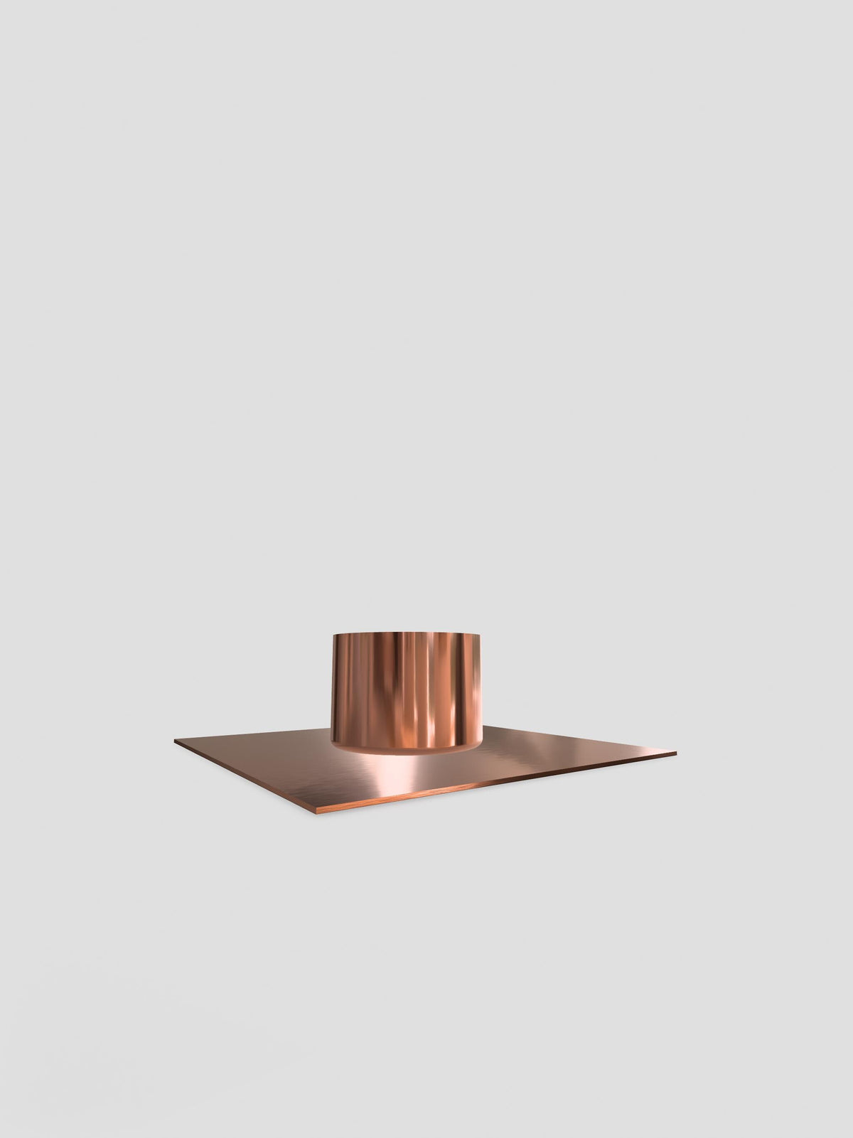 Handmade Copper Tea Light Holder - Freestanding - side view