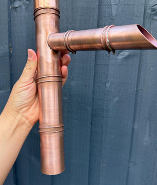 30cm Copper Japanese Sozu Water Feature - side view