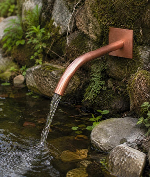 22mm Curved Copper Water Spout - 250mm - product view