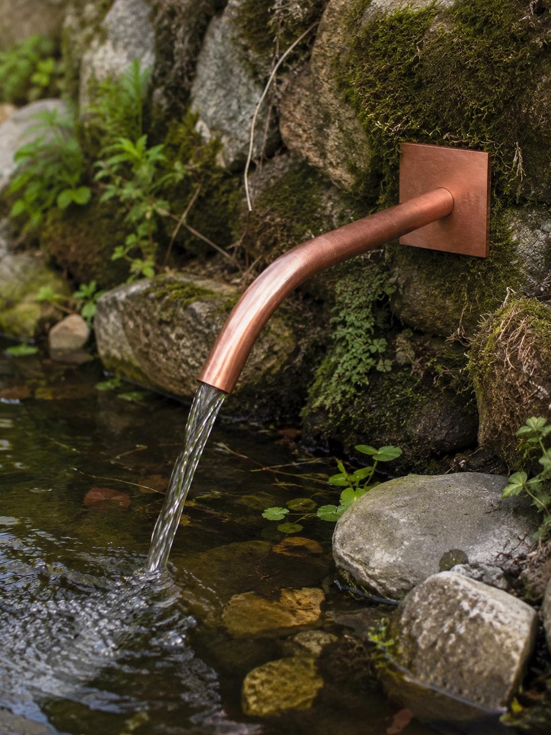 22mm Curved Copper Water Spout - 250mm - product view