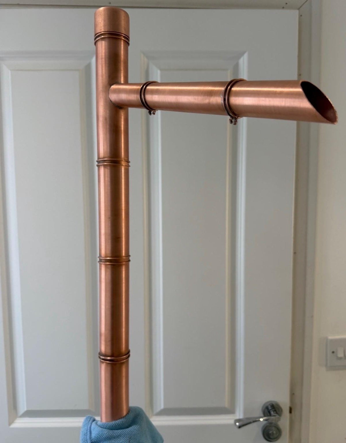 60cm Copper Japanese Sozu Water Feature - installed garden feature