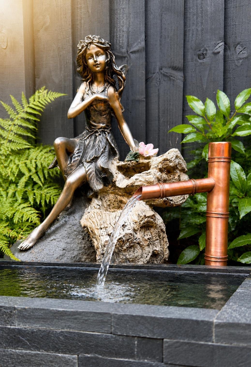 30cm Copper Japanese Sozu Water Feature - product view