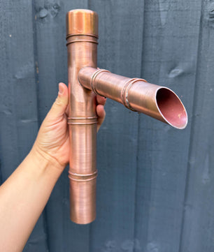 30cm Copper Japanese Sozu Water Feature - copper finish detail
