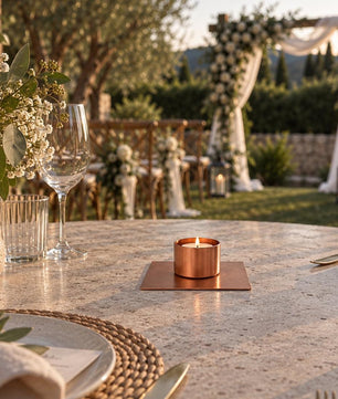 Handmade Copper Tea Light Holder - Freestanding - copper finish detail