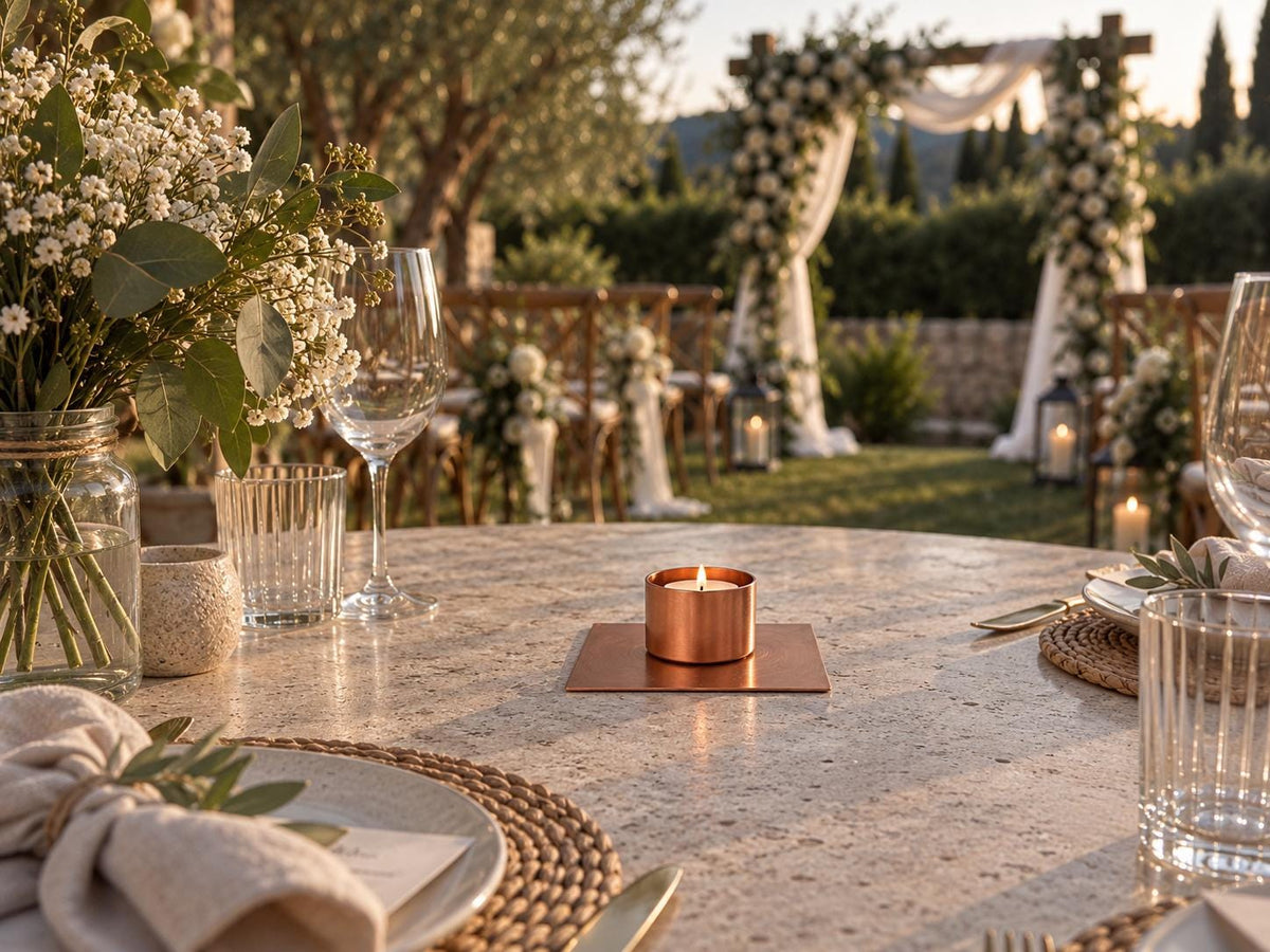 Handmade Copper Tea Light Holder - Freestanding - copper finish detail