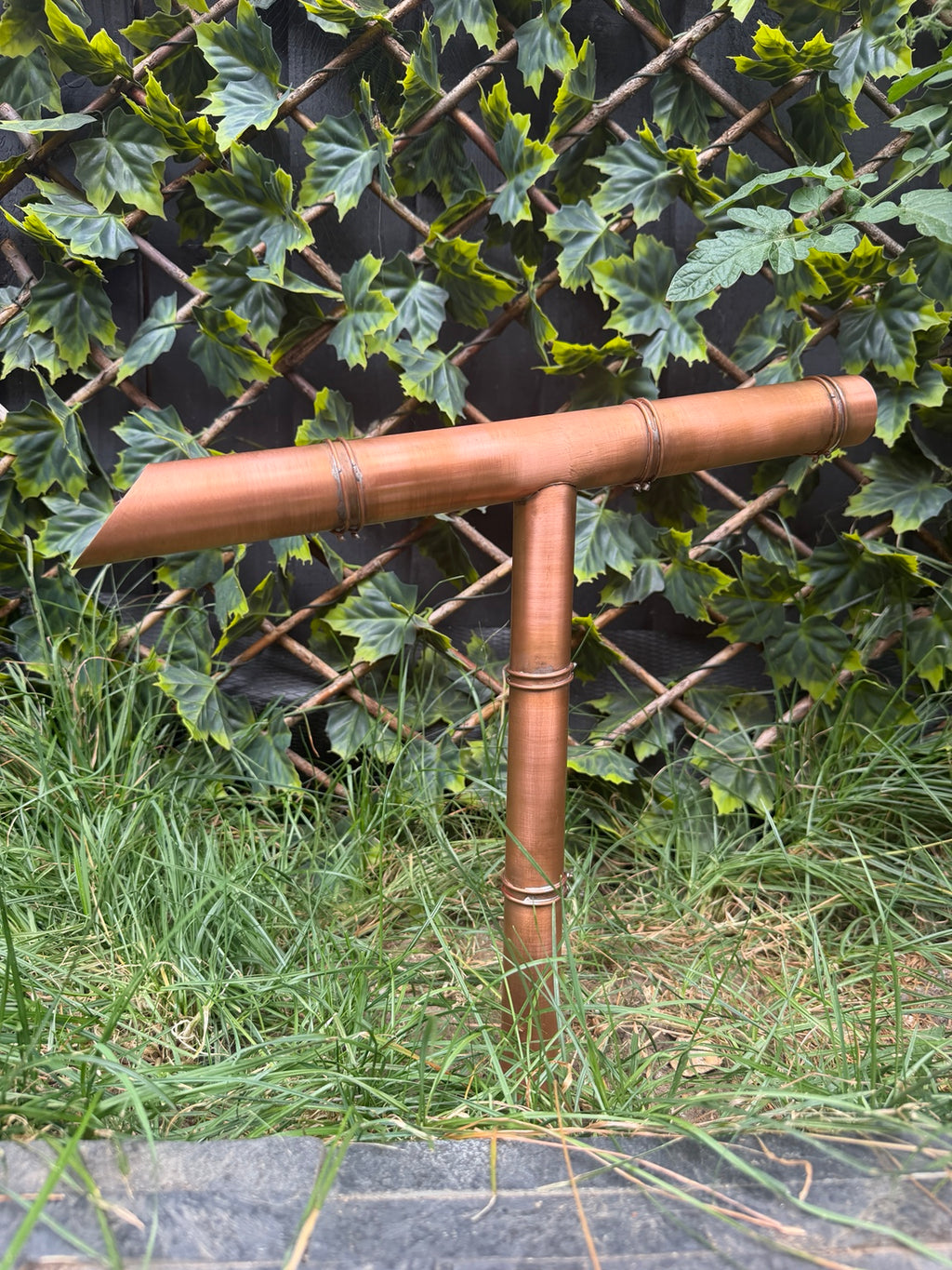 Japanese style copper tee spout garden water feature