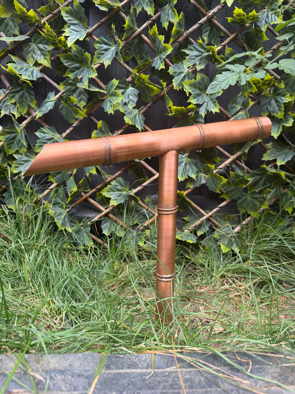Japanese style copper tee spout garden water feature