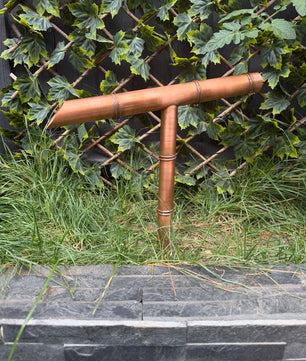 Japanese-Style Copper Tee Water Spout - copper finish detail