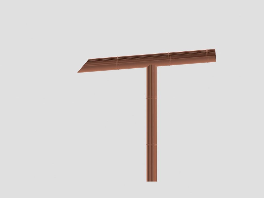 Front elevation render of Japanese style copper tee spout