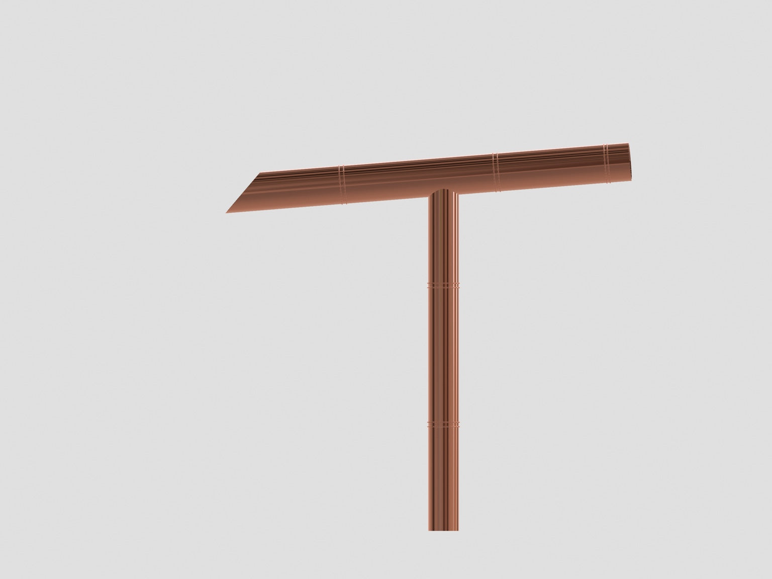 Front elevation render of Japanese style copper tee spout
