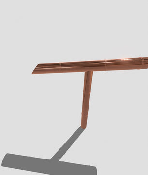 Japanese-Style Copper Tee Water Spout - close-up